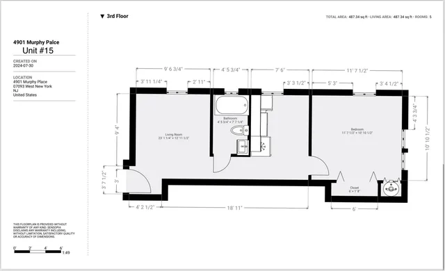 $1,800 | 4901 Murphy Place, Unit 19, West New York, NJ 07093
