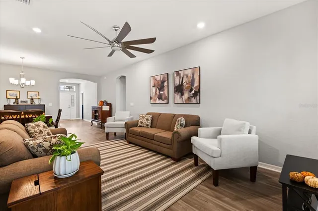 a living room with furniture