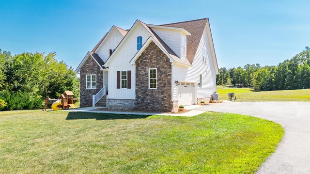 a front view of a house with a door