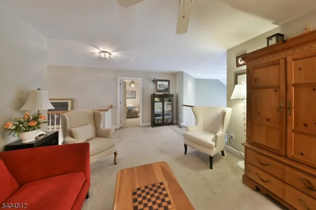 a bedroom with furniture and a rug