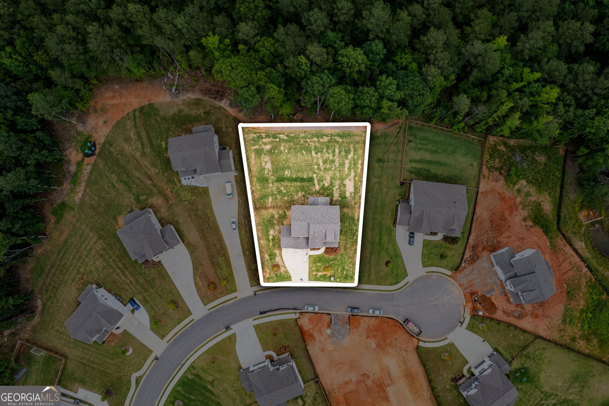 2884 Porches Lane Dacula, GA 30019 - Photo 40 of 41 an aerial view of a house with garden space and outdoor seating