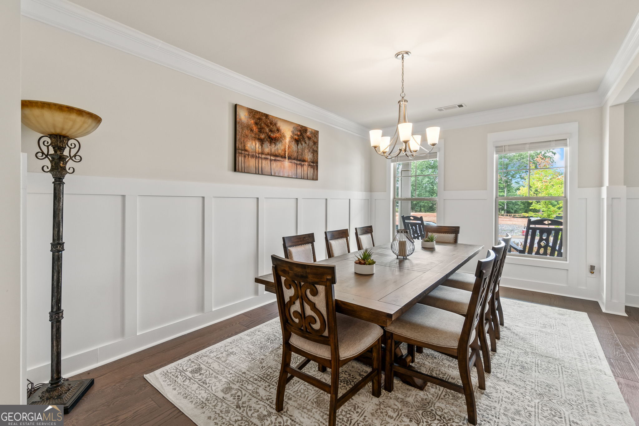 2884 Porches Lane Dacula, GA 30019 - Photo 5 of 41 a view of a dining room with furniture window and wooden floor