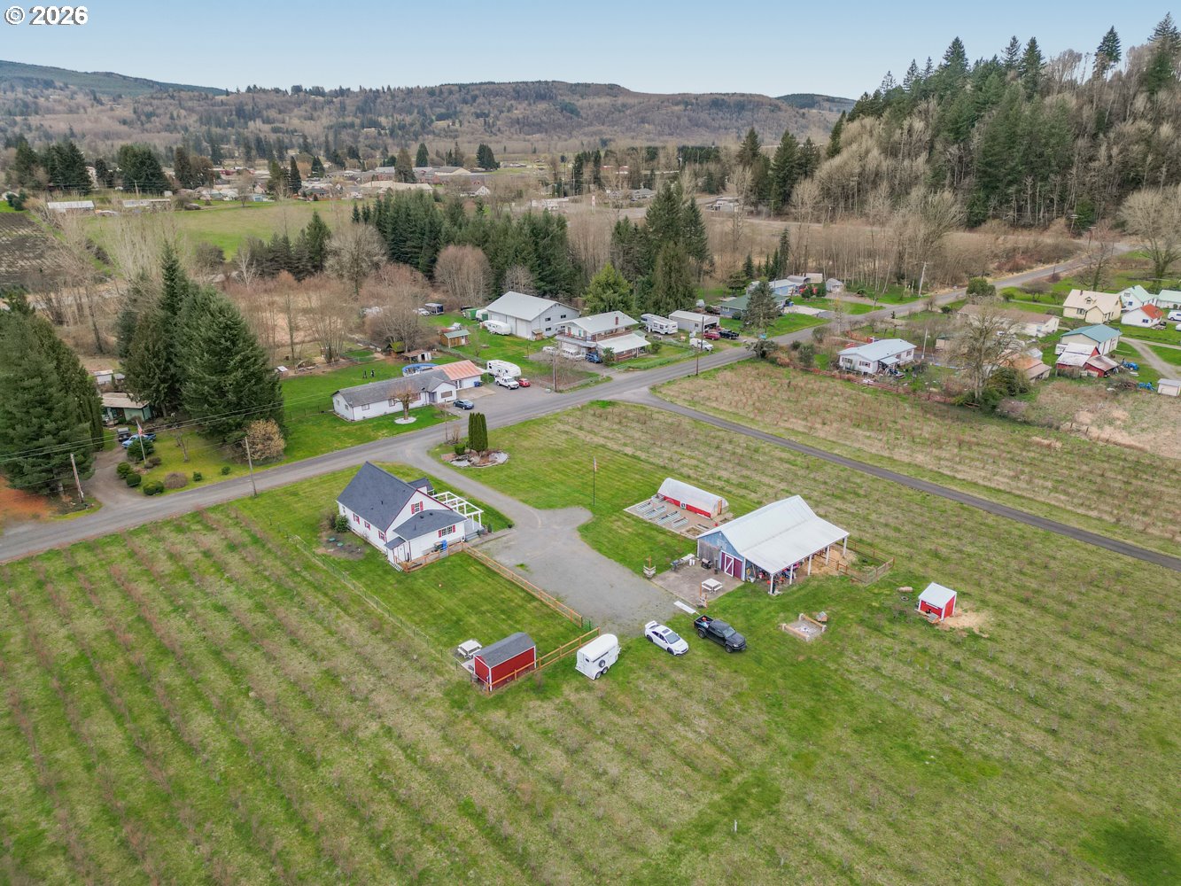156 Damron Road Mossyrock, WA 98564 - Photo 2 of 34 a view of a backyard with table and chairs