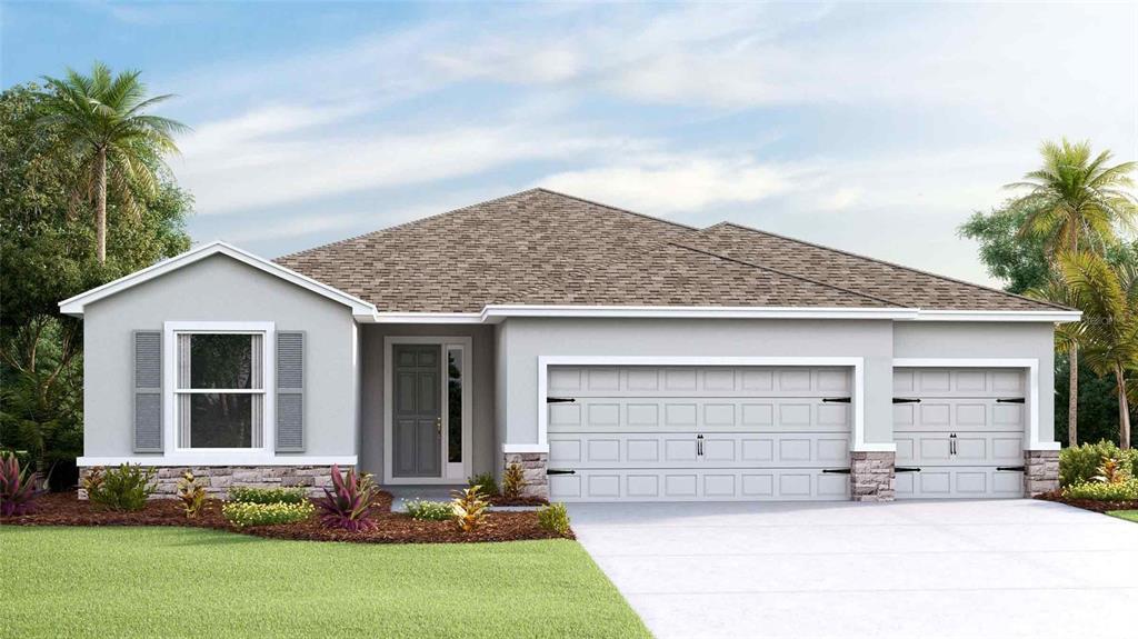 23052 Scaglione Drive Lutz, FL 33549 - Photo 1 of 13 a front view of a house with a yard and garage
