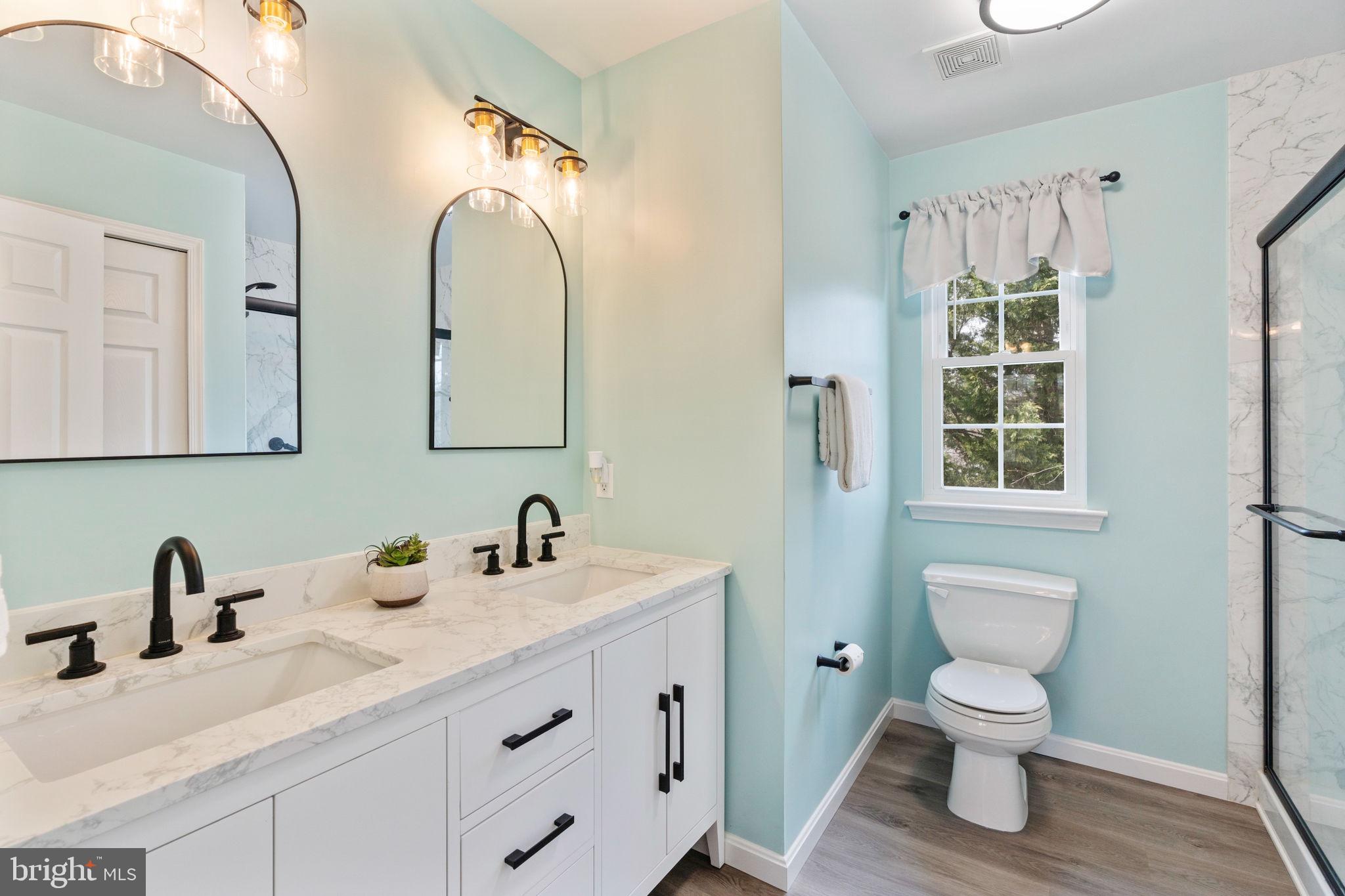 502 Durango Road Catonsville, MD 21228 - Photo 54 of 74 a bathroom with a toilet a sink and mirror