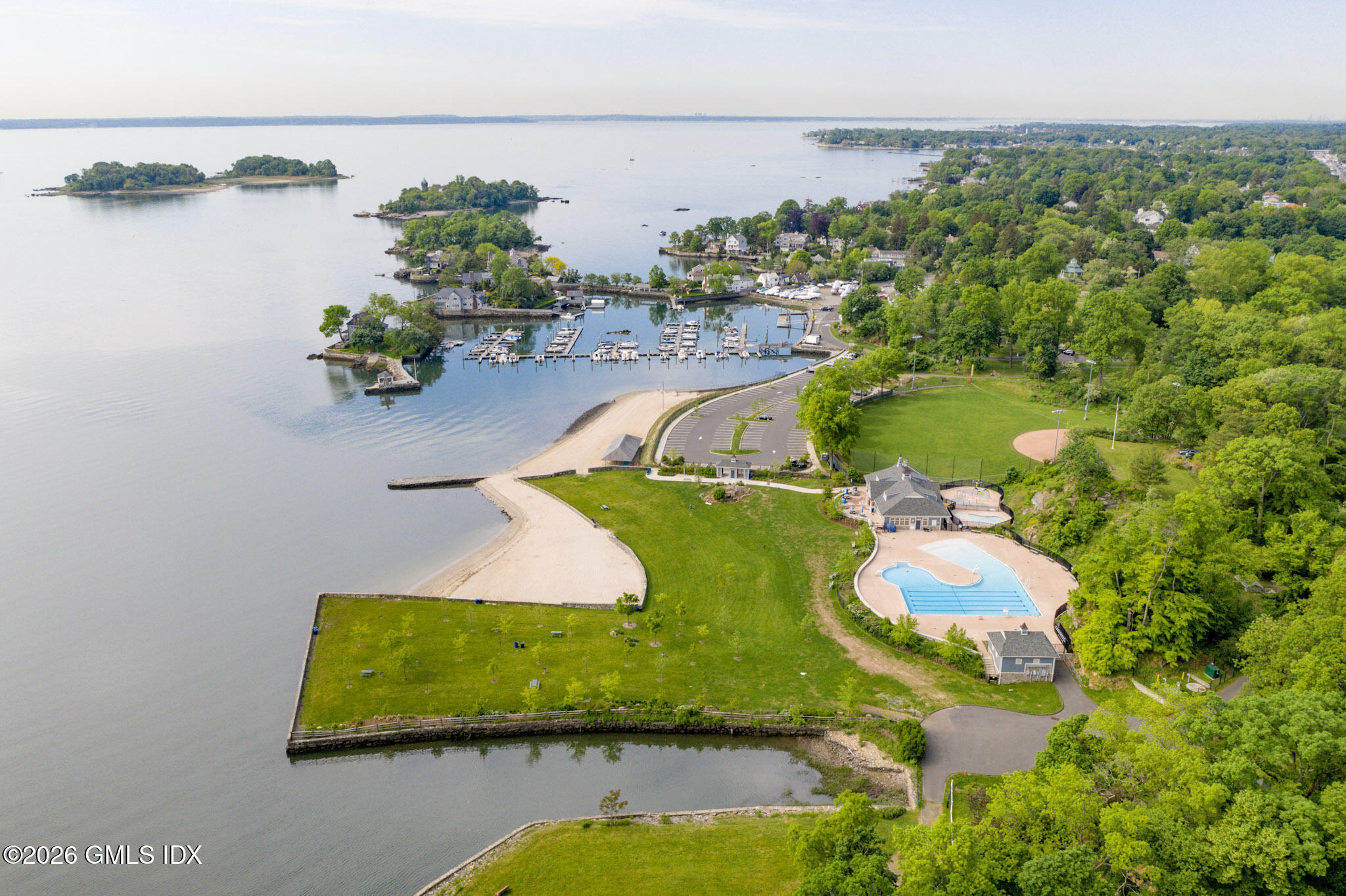 185 South Water Street, Unit NORTH Greenwich, CT 06830 - Photo 27 of 28 Aerial Views of Byram Beach Park