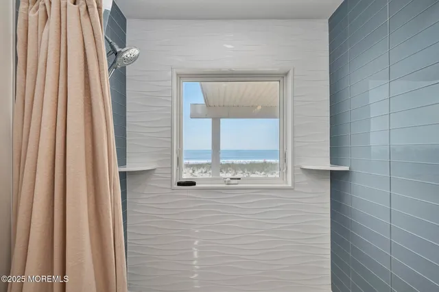 a bathroom with a window