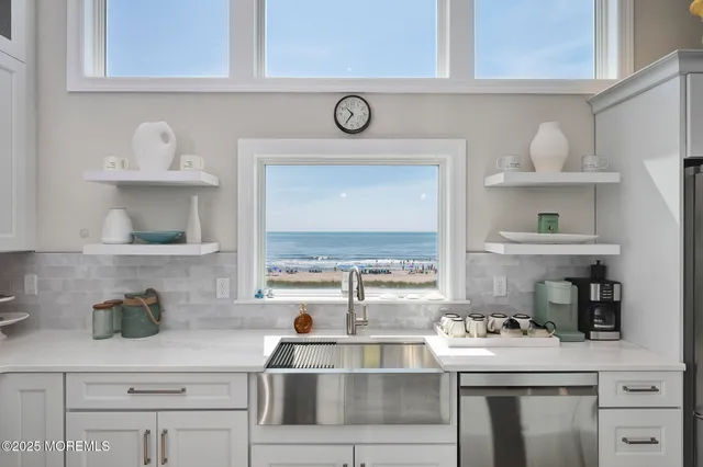 a kitchen with a cabinets and a stove