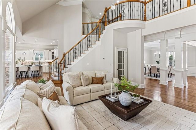 a front view of a house with a fireplace