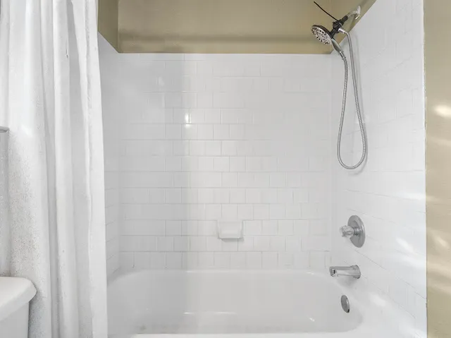 a bathroom with a bath tub and a shower