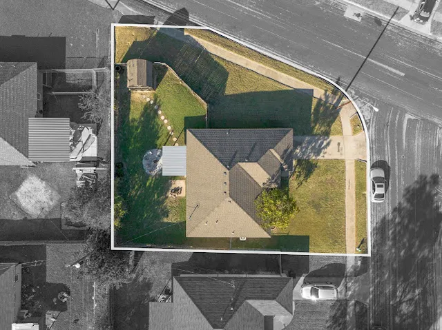 a bird view of a house