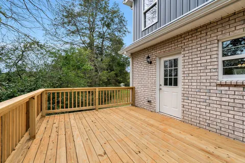 a view of wooden deck