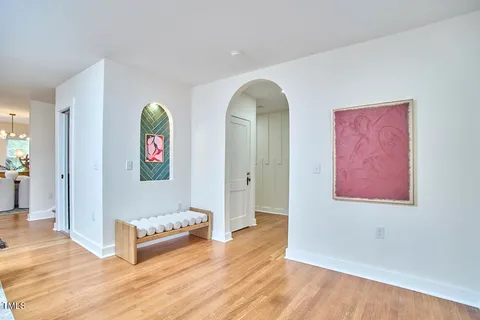 a view of livingroom with furniture and wooden floor