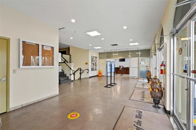 a view of a furniture in a hall