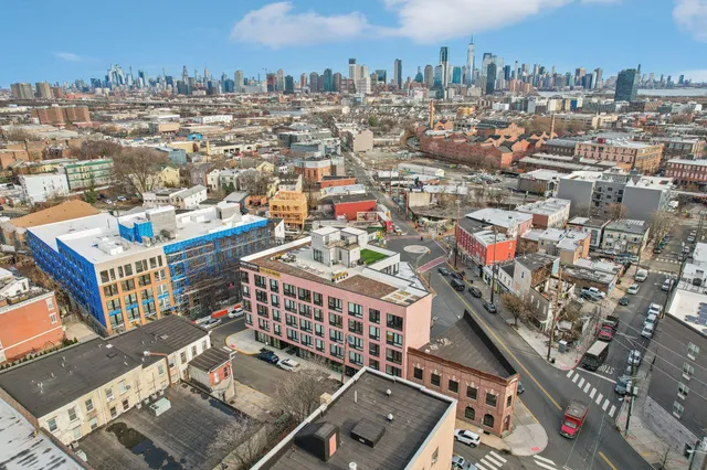 an aerial view of a city