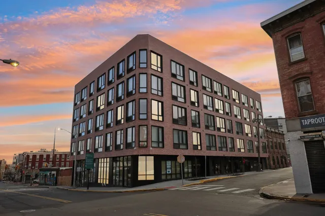 a front view of a building