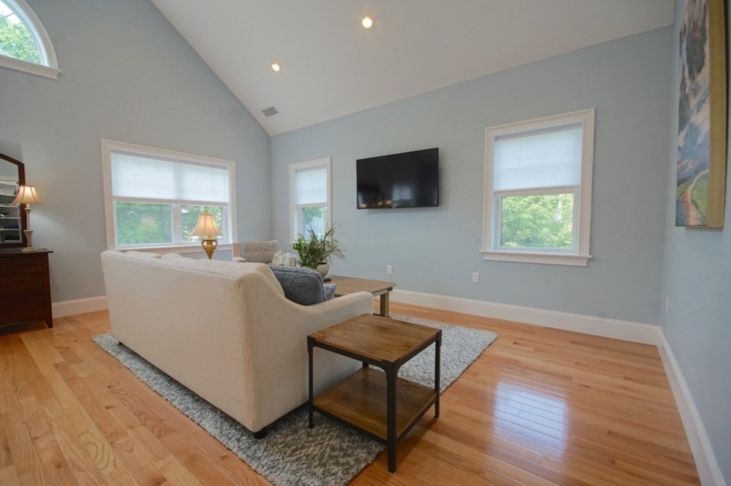 13 Warren Street Needham, MA 02492 - Photo 20 of 34 a living room with furniture a flat screen tv and a window