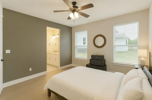 a workspace with furniture and window