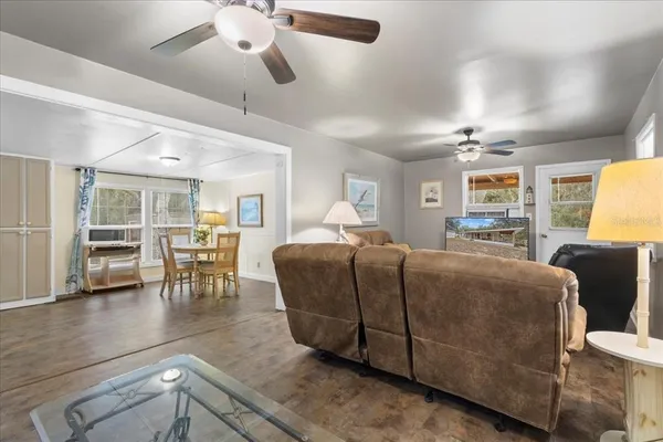 a living room with furniture