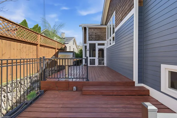a view of front door and deck