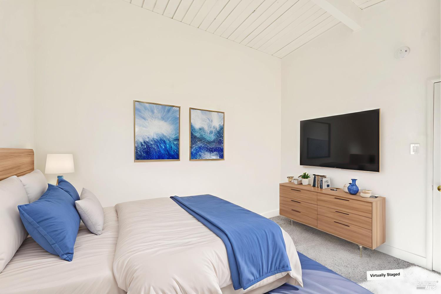 240 South 7th Street Dixon, CA 95620 - Photo 34 of 61 a bedroom with a bed and a flat screen tv