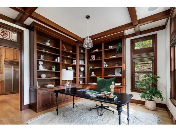 a work room with furniture