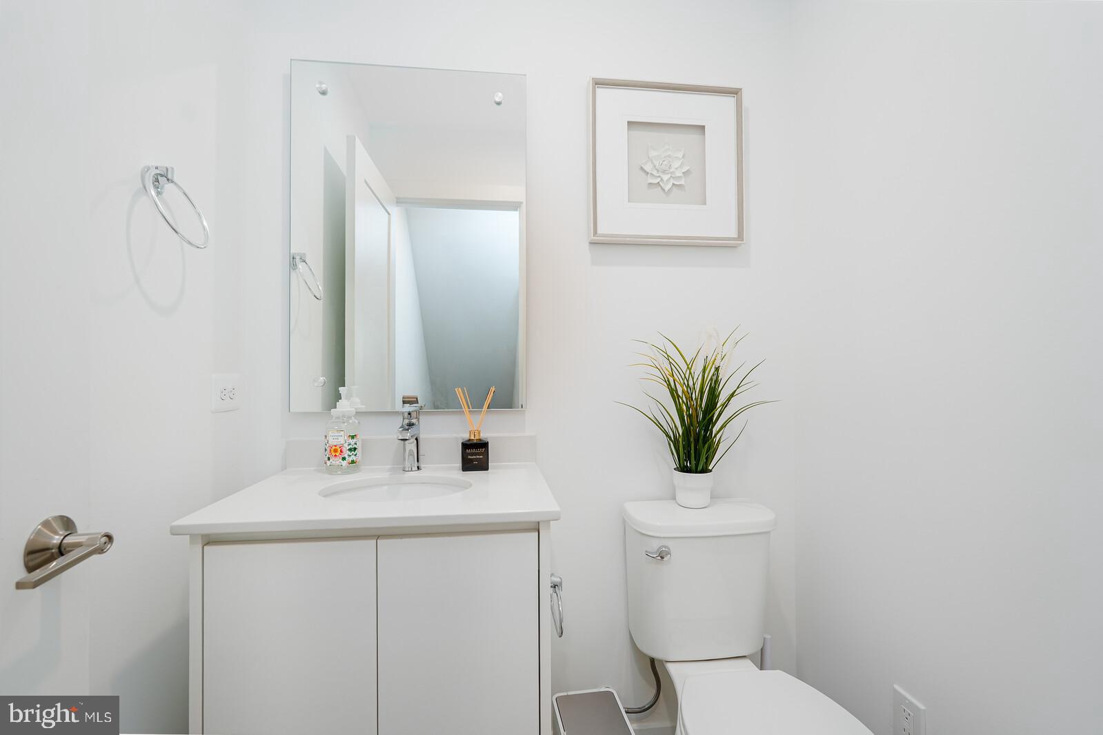 5345 Zenith Overlook Bethesda, MD 20816 - Photo 23 of 53 a bathroom with a sink a toilet and a mirror