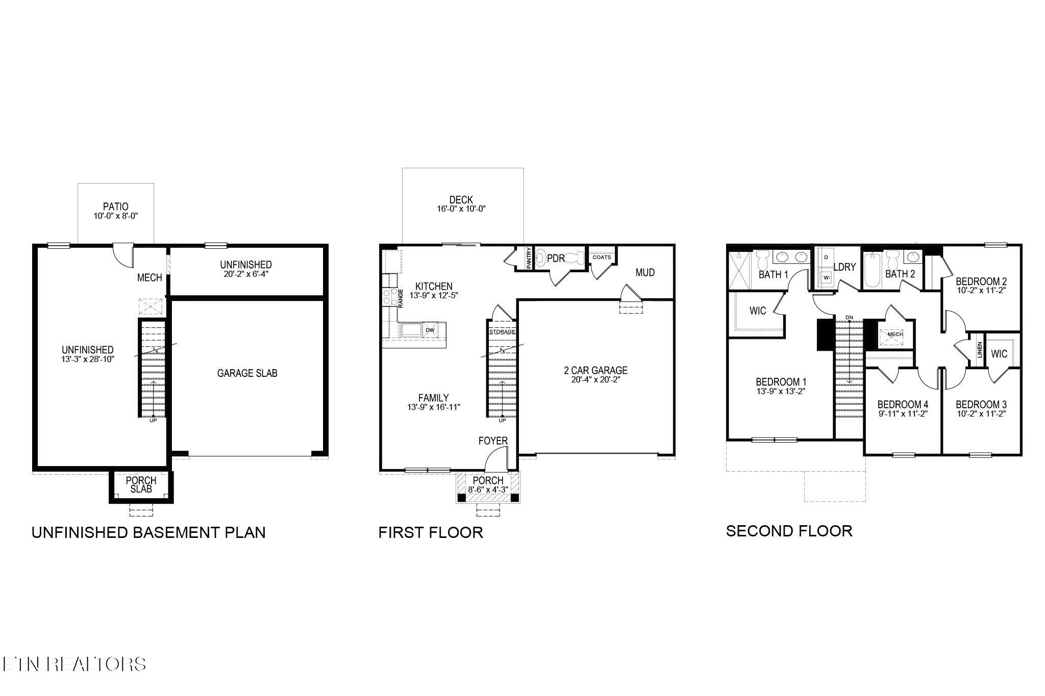 6804 Prospect Hl Lane Corryton, TN 37721 - Photo 2 of 2 Glendale - Floor Plans w Basement 2048x1