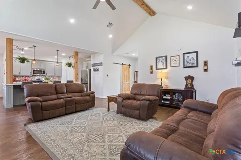 a living room with furniture and a couch