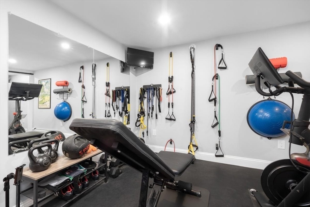38 Smith Road Hingham, MA 02043 - Photo 28 of 42 a gym room with lots of gym equipment