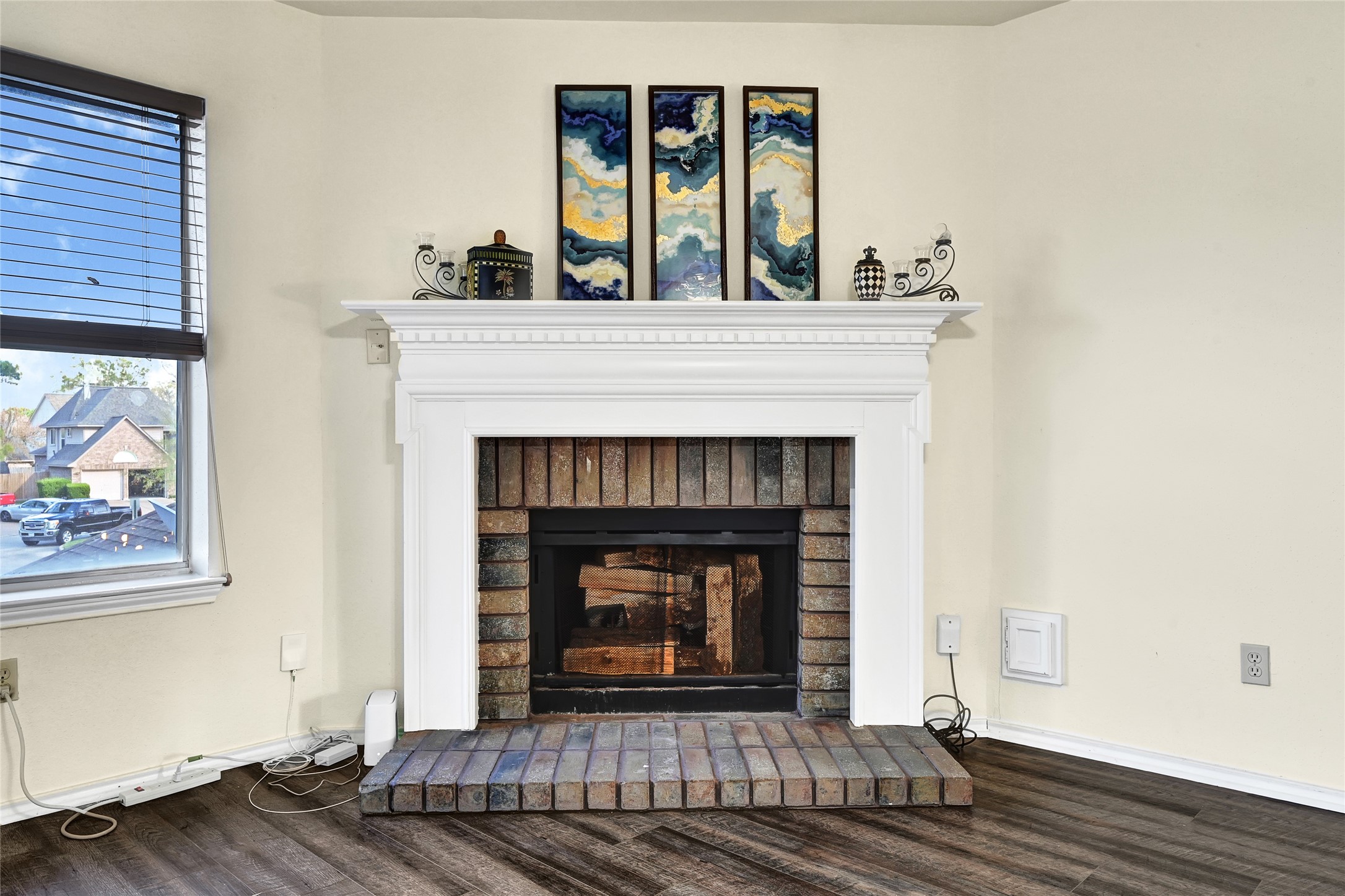 5910 Rolff Lane Houston, TX 77084 - Photo 10 of 50 Living room featuring fireplace, natural light, and an open-concept design ideal for everyday living.