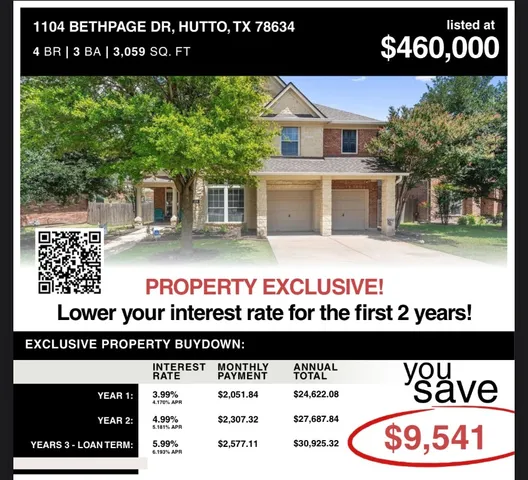 $460,000 | 1104 Bethpage Drive, Hutto, TX 78634
