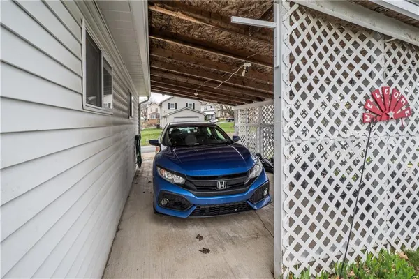a view of a car garage