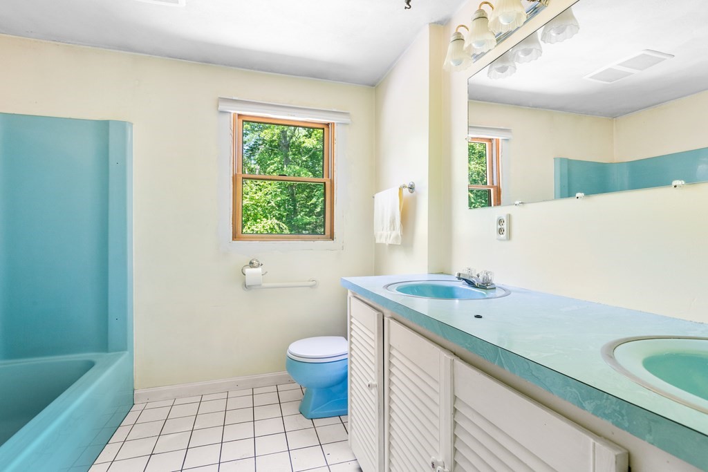 96 Fowler Road Northbridge, MA 01534 - Photo 10 of 28 a bathroom with a sink a toilet a mirror and bathtub