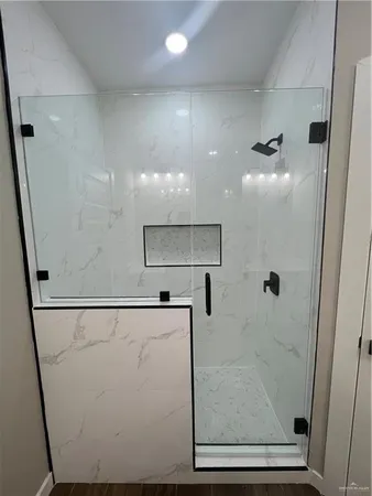 a bathroom with a shower