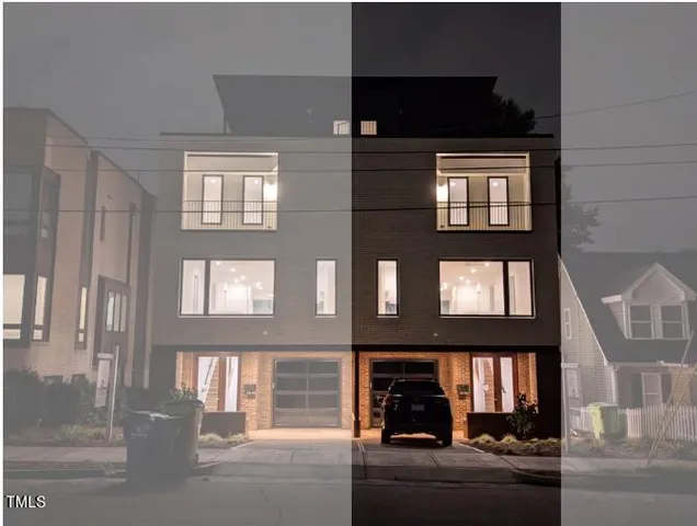 a view of living room kitchen and windows