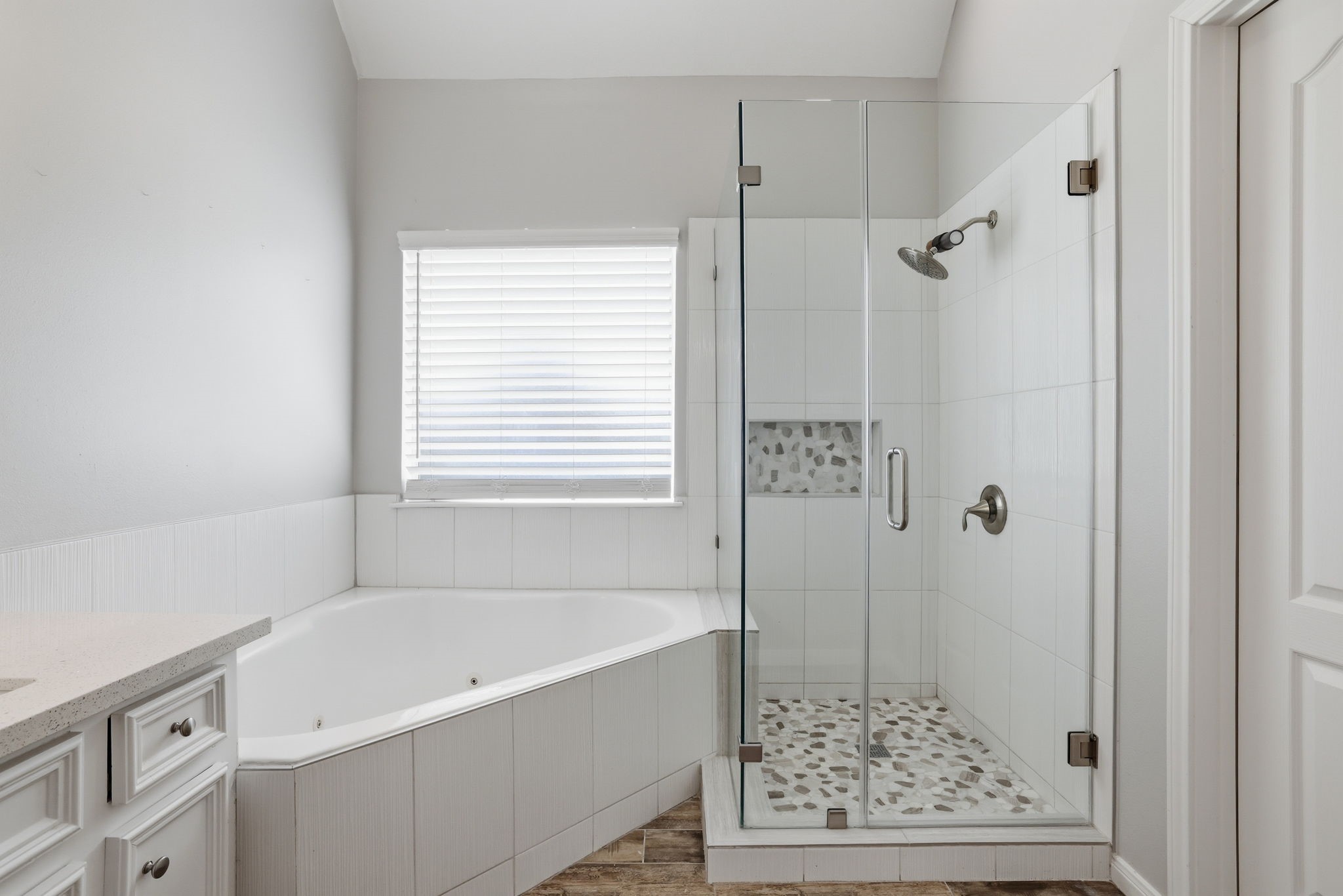 21703 Windsor Castle Drive Spring, TX 77388 - Photo 13 of 20 Featuring jetted tub and updated shower