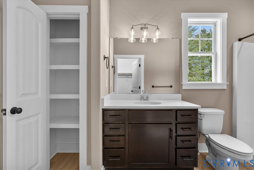 2229 North Terry's Bridge Road Halifax, VA 24558 - Photo 31 of 42 a bathroom with a sink a toilet and with mirror