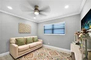 a living room with furniture