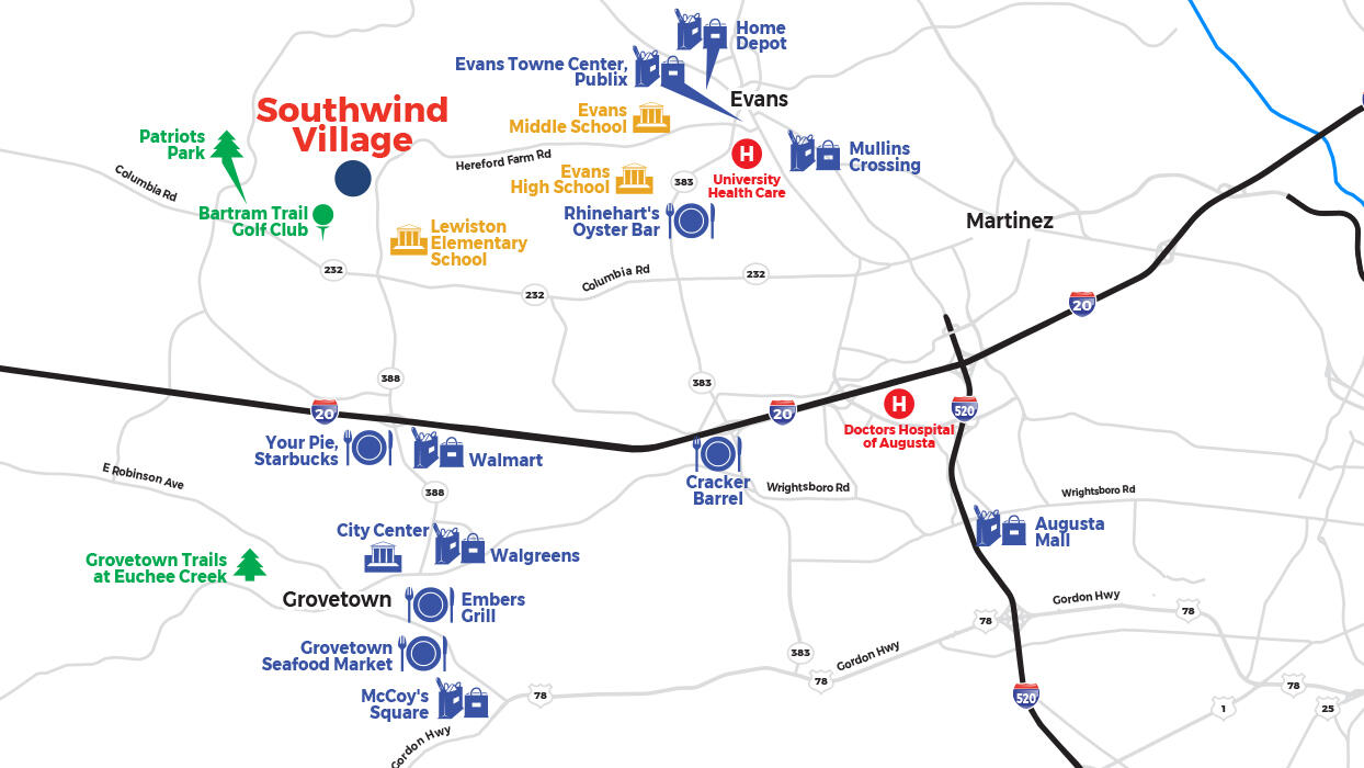 351 Streamsong Road Evans, GA 30809 - Photo 52 of 52 Southwind_Village_POR_Map_020124