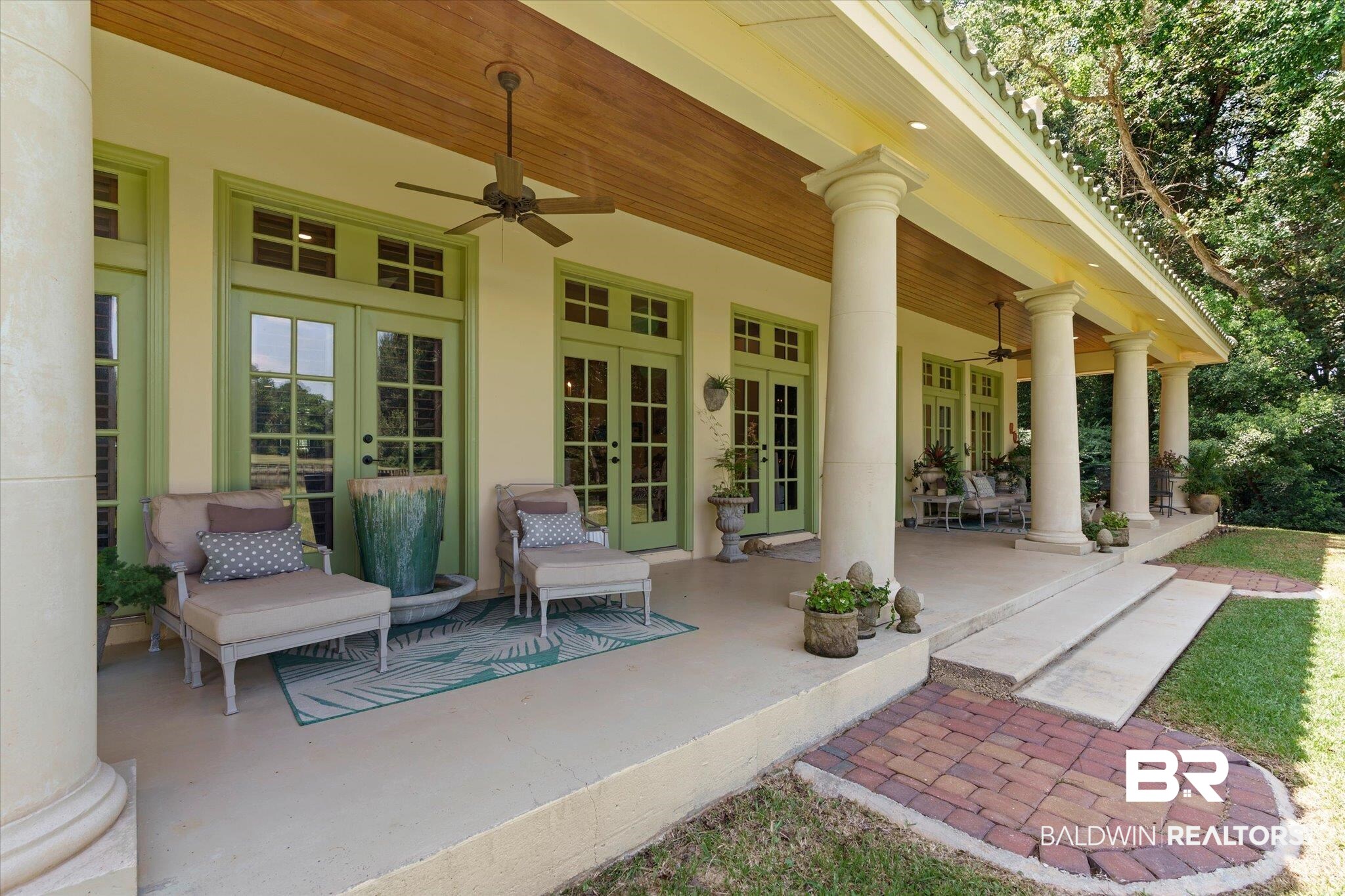 6341 Raintree Road Fairhope, AL 36532 - Photo 24 of 40 View of patio / terrace with ceiling fan and french doors