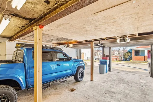 a view of a car park from a balcony