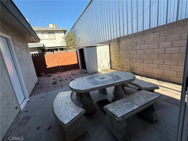 a view of a chairs in a patio