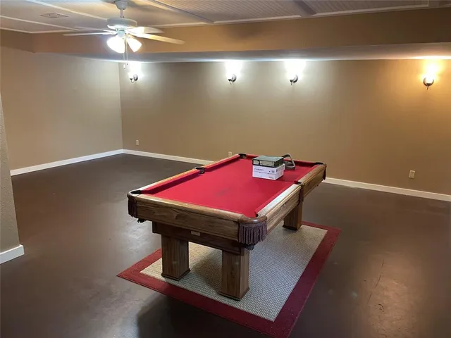 a room with pool table