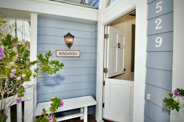 a bathroom with a potted plant