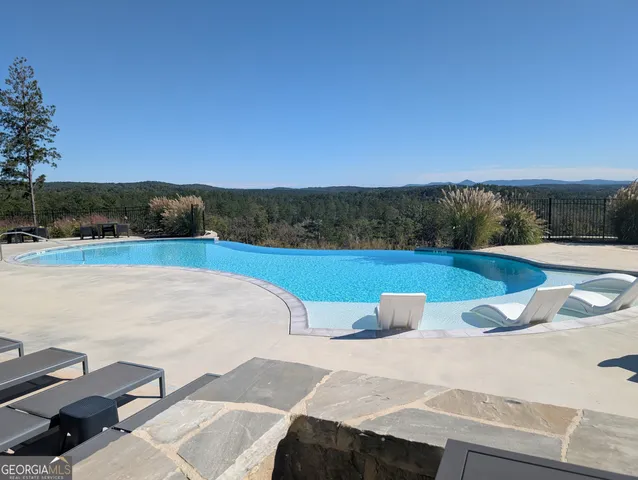 a view of swimming pool with a yard