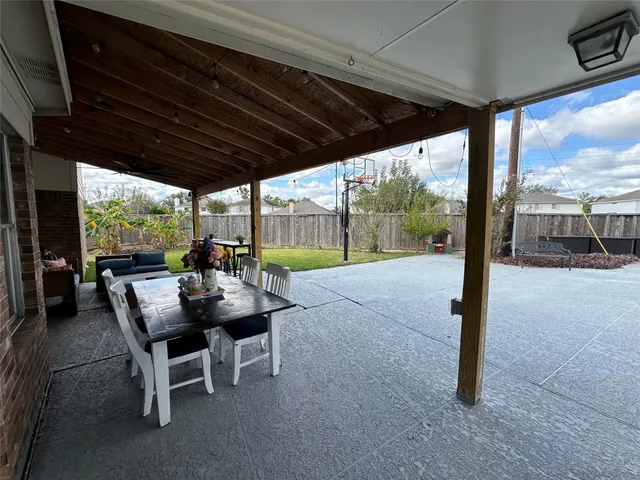 a outdoor living space with furniture