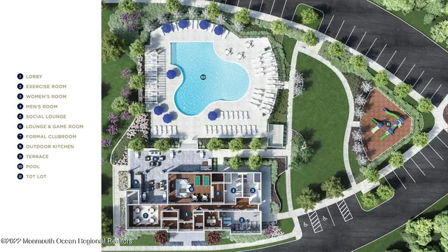 a living room with furniture a flat screen tv and kitchen view