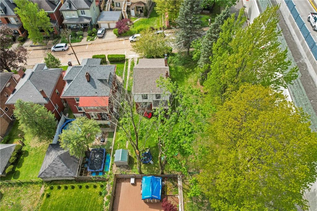 416 Maple Avenue Pittsburgh, PA 15215 - Photo 33 of 38 an aerial view of a house with a yard basket ball court and outdoor seating