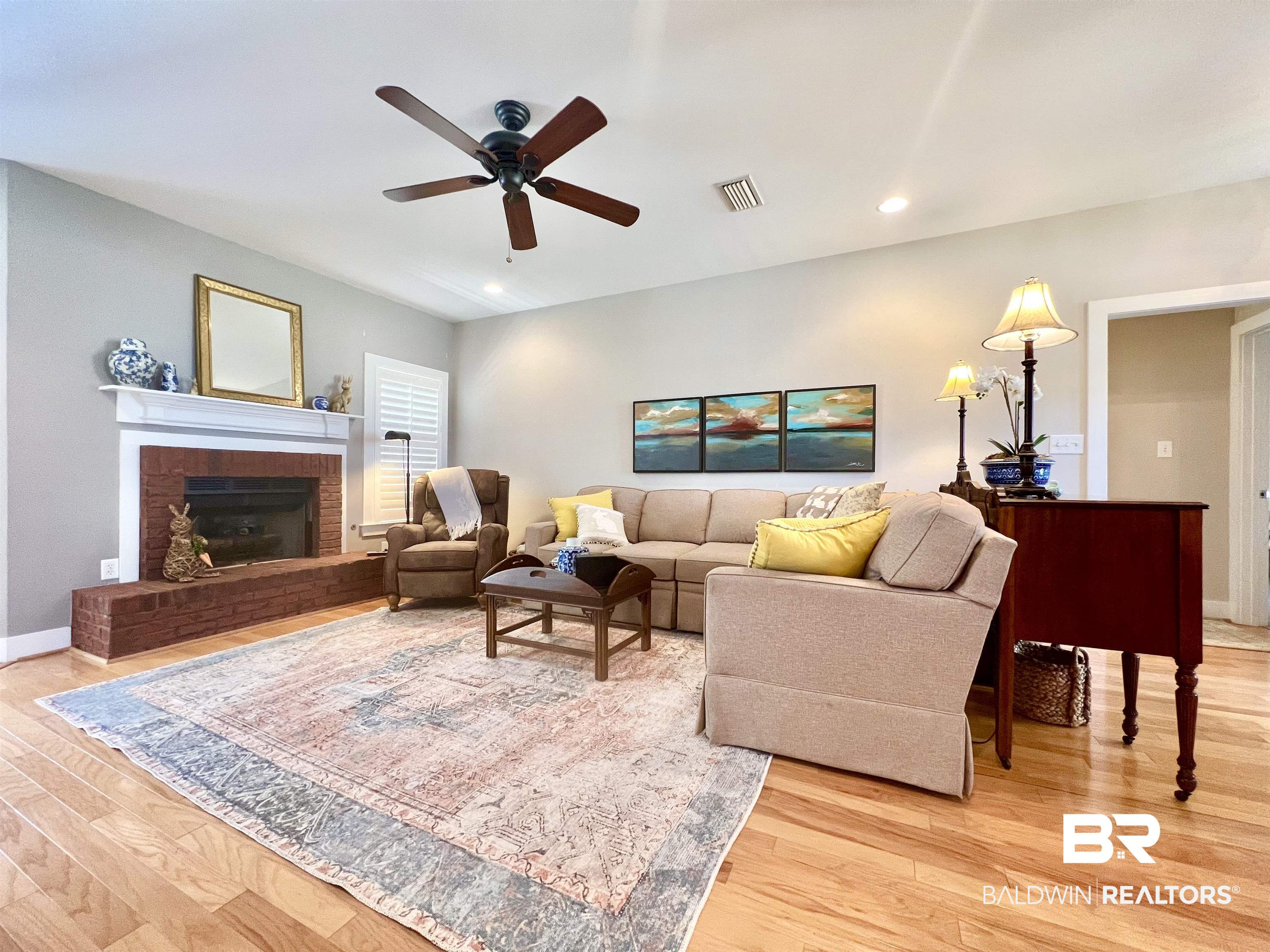 23491 Cornerstone Drive Loxley, AL 36551 - Photo 4 of 38 Beautiful Natural Wood Flooring & fireplace